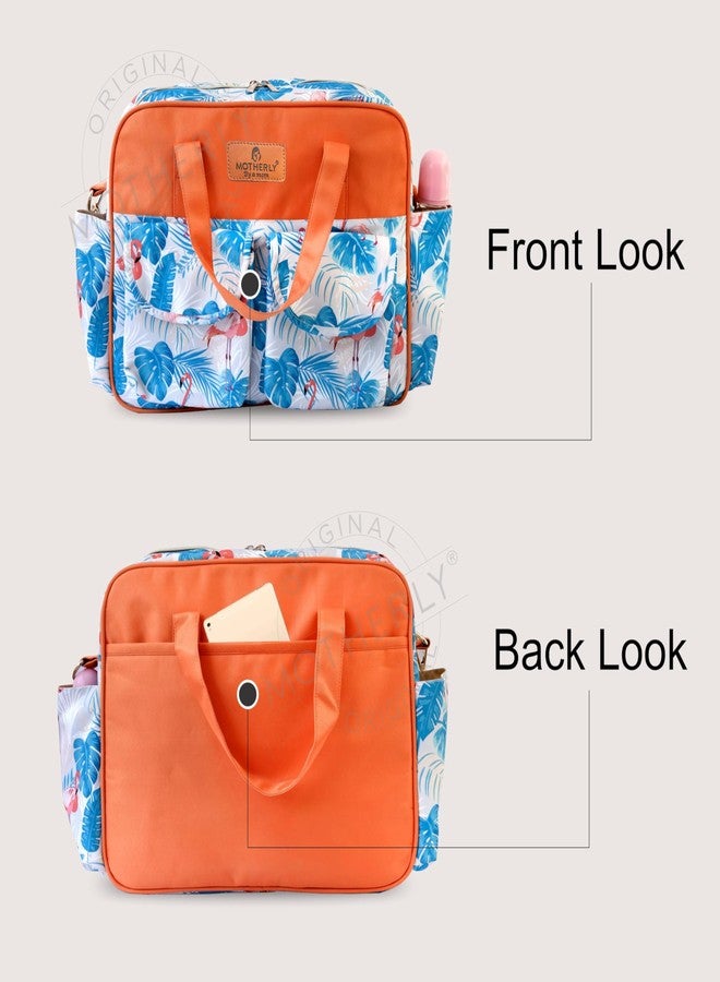 Motherly Grace Tote Diaper Bag for Mothers for Travel with Changing Mat and 6-Month Warranty | Maternity Hospital Bag for Newborn | Water-Resistant Baby Bag for mom - Flamingo - Image 2